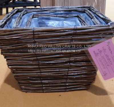 Hot Sale Wicker Willow Basket Garden Flower Pots For Plants