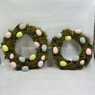 Shenyang For Star Wholesale Handmade Craft Home Decoration Door Easter Egg Wreath With Bunny photo-5