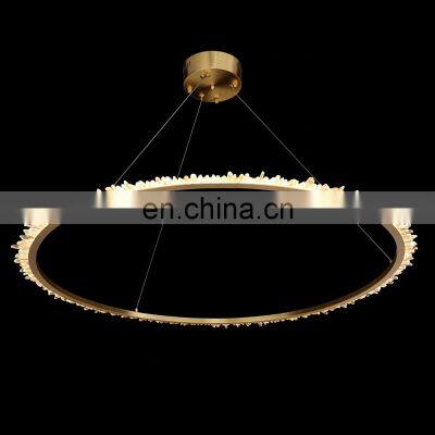 Modern Decoration Indoor Chandelier Luxury Natural Rock Crystal Chandelier LED Pendant Light