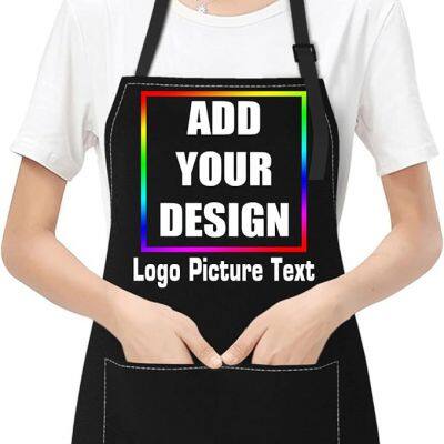 Personalized Custom Apron For Women Men Kitchen Cooking Aprons Customized with Pockets