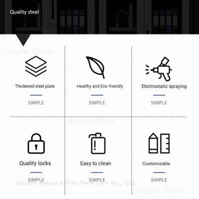 Gabinete de documentos de acero resistente, a prueba de fuego y con cerradura, con laminados ajustables para hospitales y gobiernos photo-5