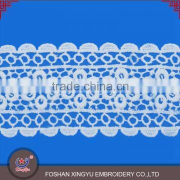 Factory Specializing Made Embroidered Cotton Lady Neck Collar Design White Crochet Embroidery Neck Trim