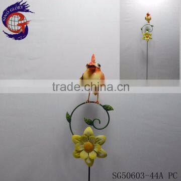 Antique Birds Stand on Stakes With Metal Garden Decoration Windmill photo-2