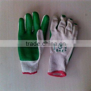 rubber coated cotton glove/good quality luva emborrachada