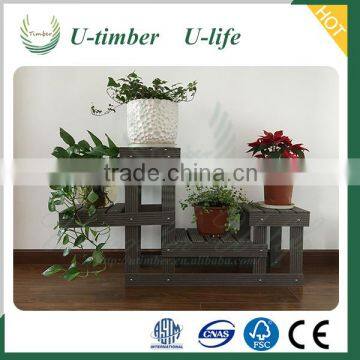 WPC new material outdoor wooden flower shelf