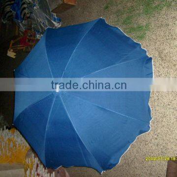 Blue Beach Umbrella With UV Coating 6 Feet Sun Blocking