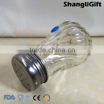 Cheap 50ml Ribbed Pepper Salt Jars Glass Spice Jars With Metal Lids photo-2