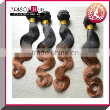 2014 Best sale 100% virgin brazilian sew in ombre color jumbo braiding hair 1B/33