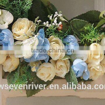 Custom Simulation Wreath Door Decoration Pendant Married the Wedding Floristry Villa Home Decoration Car Wedding Decoration Blue photo-3