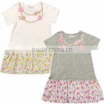 Japanese infant clothes manufacture high quality wholesale products cute baby tops tunic with skirt for girl kids wear