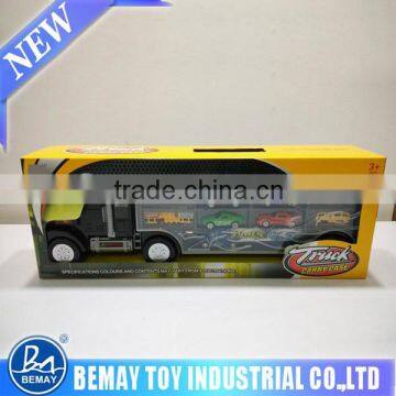 Plastic truck model with small diecast cars plastic truck with portable box