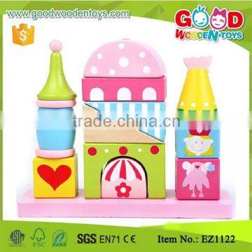 Brand New Pink Color Wooden Toys for kids, Castle Blocks Toys for kids