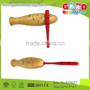 2015Fish Design Wooden Guiro Musical Instrument,Popular Wooden Classic Toys