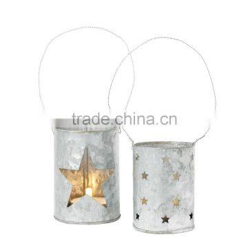 Zink Finish Candle Lantern ZCL-102