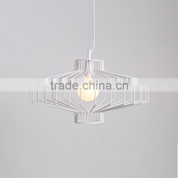 large cage pendant with white iron wire line lamp for home decor made in china