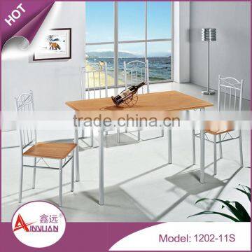 Foshan Furniture Rectangular Mdf Green Pvc Dining Table Pictures of Dining Table Chair photo-2
