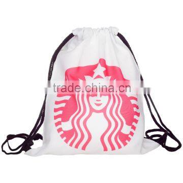 China Supplier Hot Sale Digital Print Smiling Cheap Custom Drawstring Bag photo-4