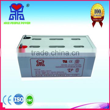 Guangzhou high quality VRLA rechargeable battery Solar gel Battery 12V 200AH