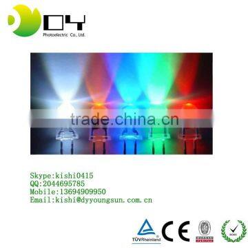 DY Red and Green BI-COLOR LED Diode 3MM Round with Domed Top light emitting diode ( Lens Color Diffused White )