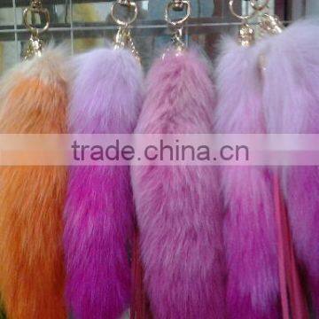 red Fashion Fox tail keychain