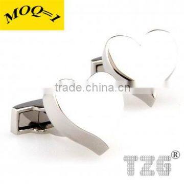 Fashion Stainless Steel Heart Cuff Link