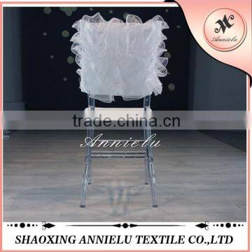 Wholesale short style organza ruffled chair back covers