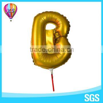 2016party foil balloon wth cup stick with letter shape or customer design shape for kids'gift or party decoration