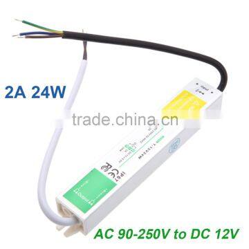 Switch Power Supply for 3528 5050 Led Strip AC 90-250V to DC 12V 2A 24W Voltage Transformer Waterproof IP67