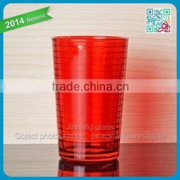 2014 Newest high quality cheap color glass tumbler drinking glass cup