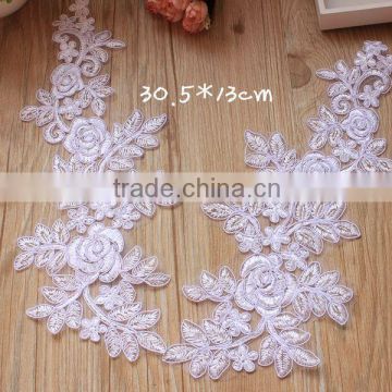 New Design Large Crochet Rose Flower Lace Applique,Embroidery Bride Applique For Wedding                        
                                                Quality Choice