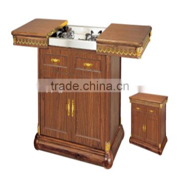 hotel flambe trolley solid wood cooking trolley