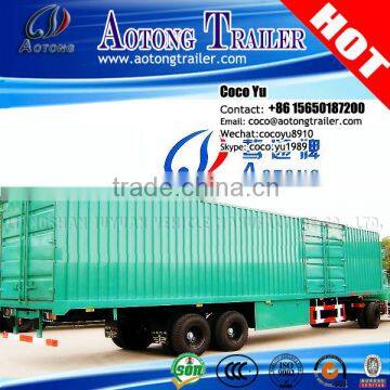 China high quality steel beam 2 axles cargo enclosed box truck trailer use van semi-trailer