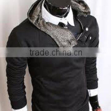 varsity jacket with leather sleeves for men/FLEECE AND LEATHER SLEEVES JACKET