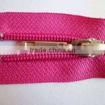 5# plastic nylon zipper open end zipper with auto locking zipper slider coate zipper