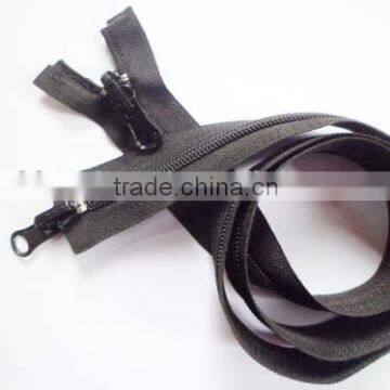 5# plastic nylon zipper two way zipper open end zipper double zipper slider two sided zipper coate zipper