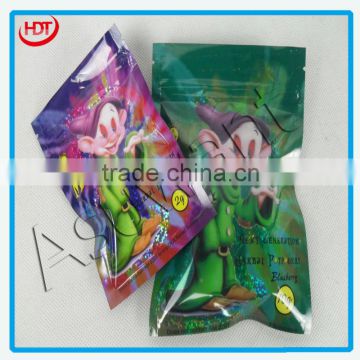 O.M.G zipper smoke bags/spice incense bag/resealable plastic zipper bags