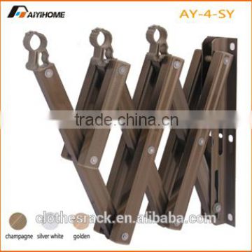 Folding Accordion Clothes Rack, Used at Wall-mount, with Aluminum Tube and ABS Plastic