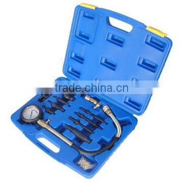 Diesel compression tester kit, with injector, glow plug adapters