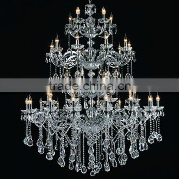 2015 Iuxury modern big crystal silver chandelier lighting