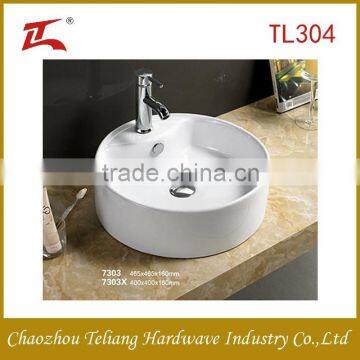 Ceramic bathroom sink,ceramic basin with faucet hole