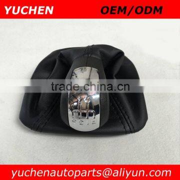 YUCHEN Car Shift Gear Knob With Black/Beige Leather Boot For Skoda Octavia II A5 MK2 2004-2010 photo-3