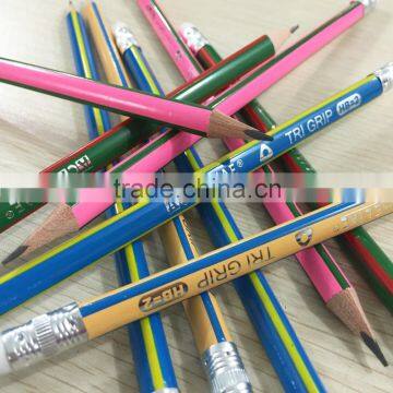 Standard Size Triangular Shape HB Pencil Sharpened With Eraser photo-3