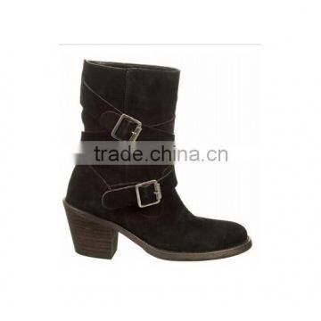 000049 cow suede leather medium heel handmade wholesale calf boots