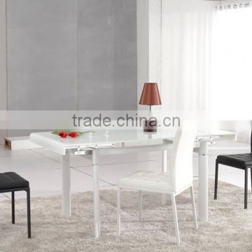 L808D-1 Extendable Tables White Lacquer Dining Room Furniture