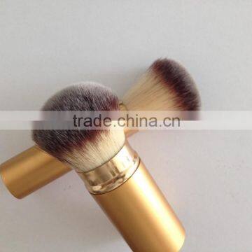 golden color cosmetic retractable make up powder brush