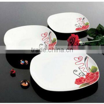 20 pcs square dinner set,square porcelain dinnerware and ceramic dinner set with tea set