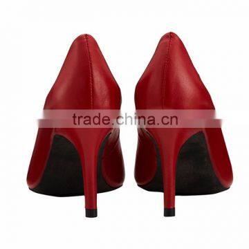 2016 Office Comftable Pointed Toe High Heel Classic Ladies Breatheable PU Lining Comfortable RED Sheep Skin Pump Shoes photo-3
