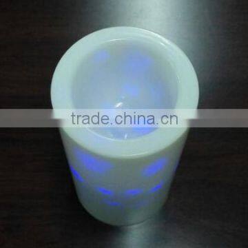 Battery Powered 6 Inch Plastic Pillar Colorful Christmas Moving Snowflake Candle photo-4