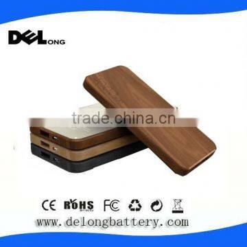 Emergency 4000mah mobile power bank wooden usb power charger