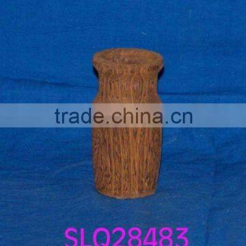 Columned wooden vase